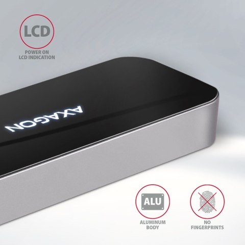 Axagon HMC-6H4A stacja dokująca Przewodowa USB 3.2 Gen 1 (3.1 Gen 1) Type-C Czarny, Szary