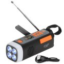 Adler AD 1920 Radio Awaryjne Panel Słoneczny/ Korbka/ Powerbank 4500 mAh Czarny