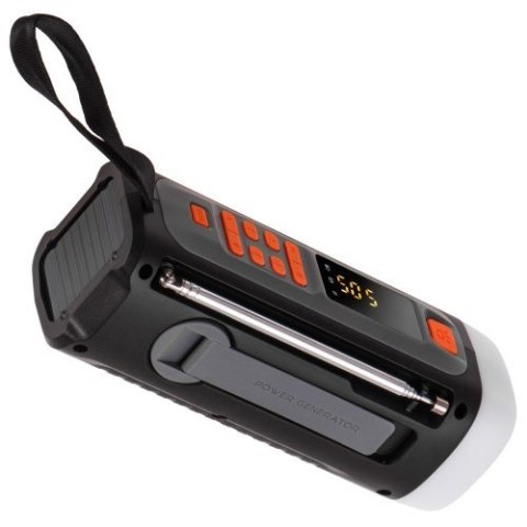 Adler AD 1920 Radio Awaryjne Panel Słoneczny/ Korbka/ Powerbank 4500 mAh Czarny