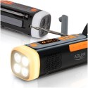 Adler AD 1920 Radio Awaryjne Panel Słoneczny/ Korbka/ Powerbank 4500 mAh Czarny