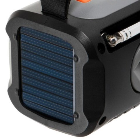 Adler AD 1920 Radio Awaryjne Panel Słoneczny/ Korbka/ Powerbank 4500 mAh Czarny