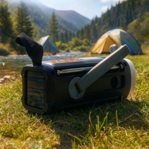 Adler AD 1920 Radio Awaryjne Panel Słoneczny/ Korbka/ Powerbank 4500 mAh Czarny