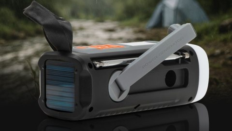 Adler AD 1920 Radio Awaryjne Panel Słoneczny/ Korbka/ Powerbank 4500 mAh Czarny