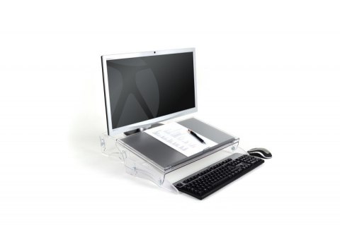 BakkerElkhuizen FlexDesk 640 deska z klipsem na dokumenty Plastik, Guma, Stal Jasny Szary, Przezroczysty
