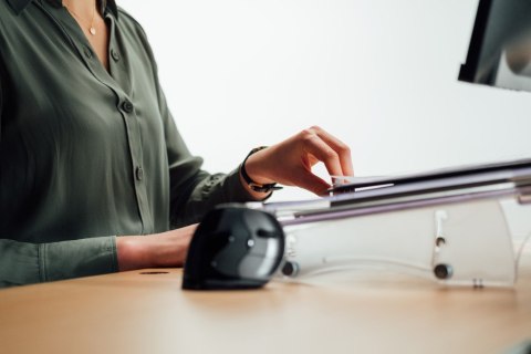 BakkerElkhuizen FlexDesk 640 deska z klipsem na dokumenty Plastik, Guma, Stal Jasny Szary, Przezroczysty