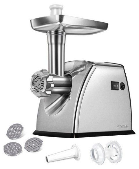 Maszynka do mielenia mięsa MPM MMM-07M 1800W, 3 sitka z otworami, nasadki do wędlin i pasztecików