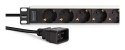 Digitus DN-95440 rozdzielacz zasilania PDU 9 x gniazdo sieciowe 1U Czarny, Srebrny