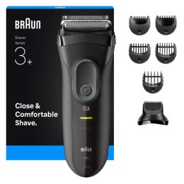 Braun 3000BT Bateria 5 7 mm Mokry & Suchy Czarny, Szary