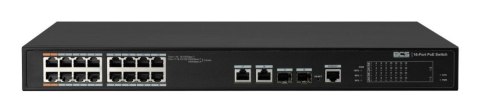 BCS BCS-L-SP1602G-2SFP-M(II) Zarządzany Obsługa PoE 1U Czarny