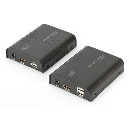 DIGITUS PRZEDŁUŻACZ (EXTENDER) KVM HDMI+USB 120M PO CAT.5E UTP/IP 1080P FHD 60HZ AUDIO (ZESTAW) DS-55202