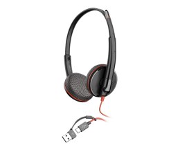 POLY Stereofoniczny zestaw słuchawkowy USB-C Blackwire 3225 + wtyczka 3,5 mm + przejściówka USB-C/A (opakowanie zbiorcze)