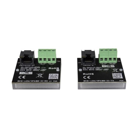 BCS BCS-X2W/IP100-II konwerter sieciowy 100 Mbit/s Czarny
