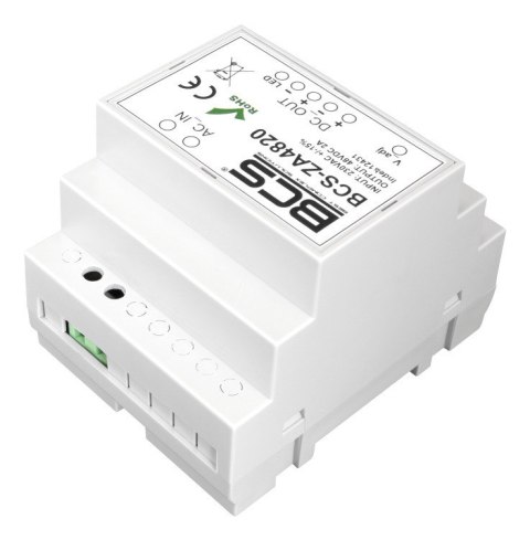 BCS BCS-ZA4820 moduł zasilaczy TS35 DIN Biały
