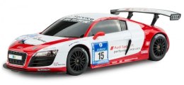 Audi R8 LMS 1:18 RTR z prawdziwą kierownicą (zasilanie na baterie AA) - Biały
