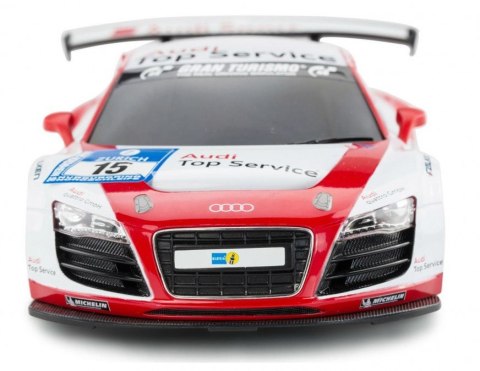 Audi R8 LMS 1:18 RTR z prawdziwą kierownicą (zasilanie na baterie AA) - Biały
