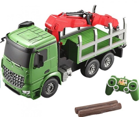 Dźwig do przewozu drewna Mercedes-Benz 1:20 2.4GHz (dźwięki i światła, ruchomy wysięgnik)