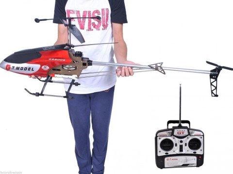 Helikopter QS8006 gigant (dł. 134cm, 3.5CH, żyroskop, zasięg do 80m) - Czerwony