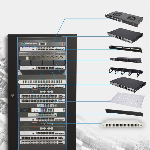 Szafa rack 22U 600x600 Czarna stojąca