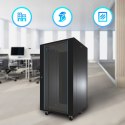 Szafa rack 22U 600x600 Czarna stojąca