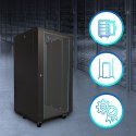 Szafa rack 22U 600x600 Czarna stojąca