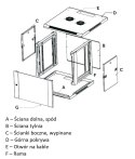Extralink Szafa rack 6U 600x450 Szara montowana na ścianie