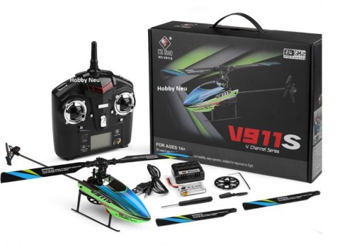 Copter V911S (2.4GHz, 4CH, 192mm, żyroskop, zasięg do 80m, wyczynowy) - Niebieski