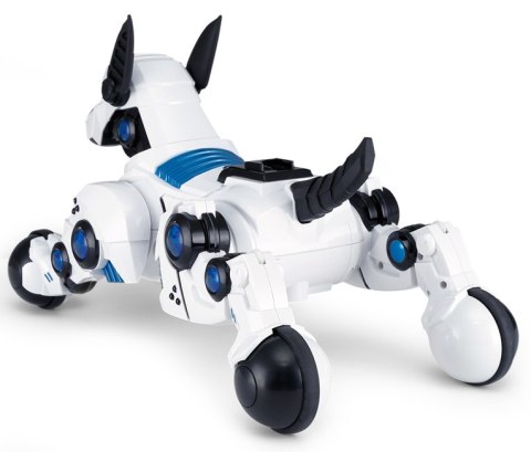 Interaktywny piesek DOGO Rastar 1:14 (śpiewa, tańczy, wykonuje komendy, LED) - Biały
