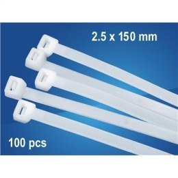 Logilink kabel tie set 100 pcs in polybag length: 150 x2.5 mm White