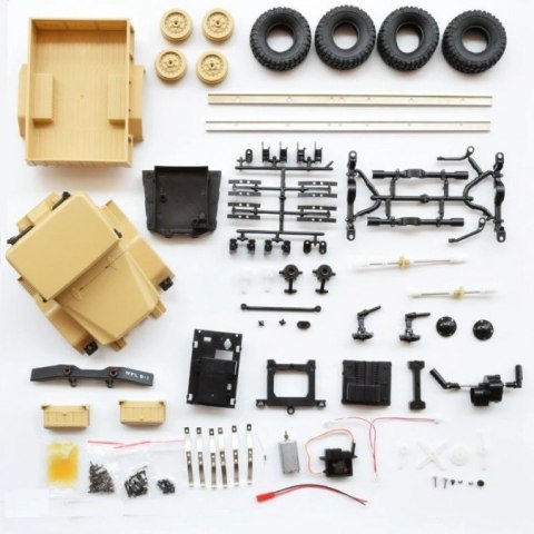 Ciężarówka wojskowa WPL B-14K 1:16 4x4 - KIT - Żółty
