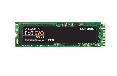Samsung 860 EVO 2000 GB, SSD interface M.2, Write speed 520 MB/s, Read speed 550 MB/s