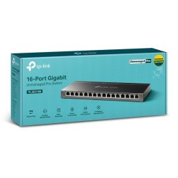 TP-LINK | Przełącznik | TL-SG116E | Zarządzalny przez sieć | Do montażu na ścianie | Ilość portów 1 Gb/s (RJ-45) 16 | Typ zasila