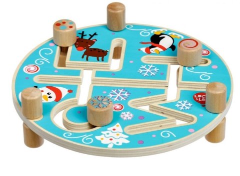 Dwustronny labirynt dla dziecka - niebiesko-pomarańczowy