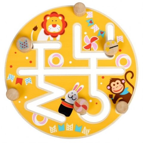 Dwustronny labirynt dla dziecka - niebiesko-pomarańczowy