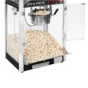 Profesjonalna wydajna maszyna do popcornu mobilna na wózku 230V 1.6kW czarna