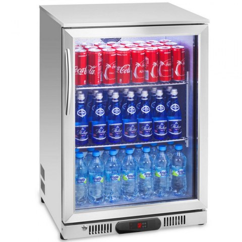 Lodówka szafa chłodziarka na napoje butelki puszki ze stali nierdzewnej sklepowa barowa 138L