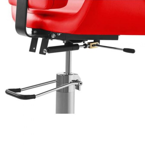 Wygodny fotel fryzjerski barberski obrotowy LIVORNO Physa czerwony