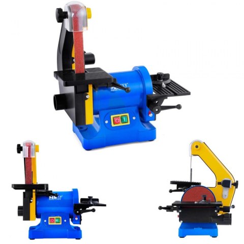 Szlifierka stołowa taśmowo-tarczowa podwójna 250W + tarcza szlifierska śr. 125mm i taśma szlifierska 25 x 750mm