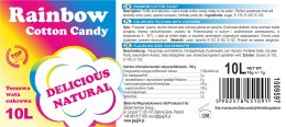 Kolorowa tęczowa wata cukrowa Rainbow Cotton Candy 10L