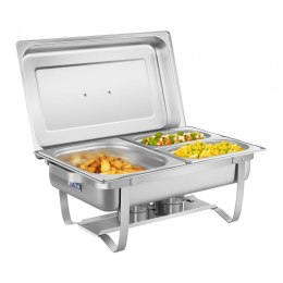 Podgrzewacz do potraw na pastę stalowy GN1/2 2 x GN1/4 + Pojemniki GN