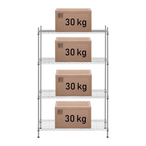 Regał magazynowy druciany ażurowy chromowany 137x90x35cm do 120kg