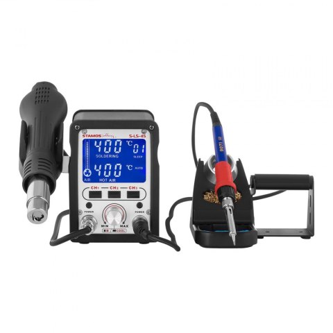 Stacja lutownicza kolbowa HOT AIR 70W LCD S-LS-45 - ZESTAW 9el.