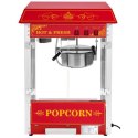Profesjonalna wydajna maszyna do popcornu mobilna na wózku 230V 1.5kW czerwona