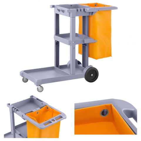 Wózek serwisowy do sprzątania z nieprzemakalną torbą Singercon CON.JT-WBOC