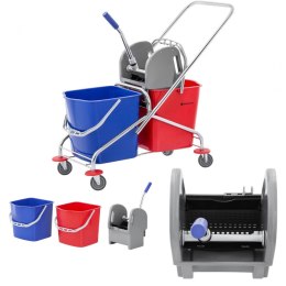 Wózek zestaw serwisowy do sprzątania podwójny wiadro 2 x 24l Singercon CON.CT-2X23W