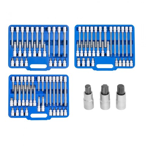 Zestaw kluczy trzpieniowych nasadkowych ampulowych HEX TORX XZN 1/2" cala MSW 88 elem.