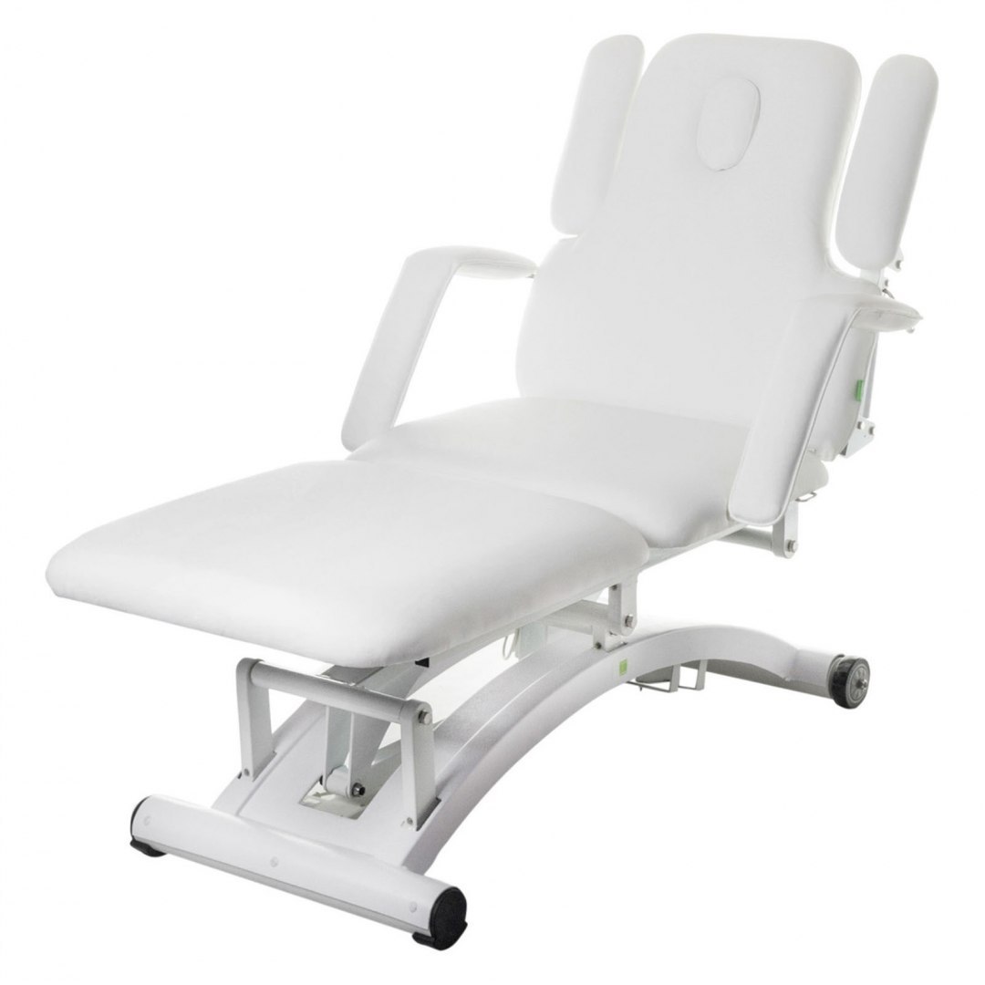 Łóżko stół rehabilitacyjny do masażu sterowany pilotem DIVINE Białe