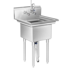 Zlew gastronomiczny ze stali nierdzewnej basen jednokomorowy 60x58cm