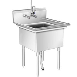 Zlew gastronomiczny ze stali nierdzewnej basen jednokomorowy 75x75cm