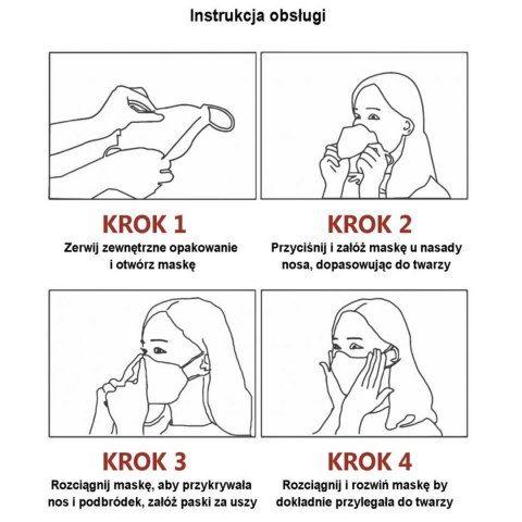 Maseczka ochronna HQ trójwarstwowa PN-EN149 ZESTAW 50szt