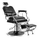 Fotel fryzjerski barberski z podnóżkiem obrotowy czarny Sheffield Black